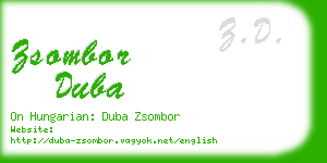 zsombor duba business card